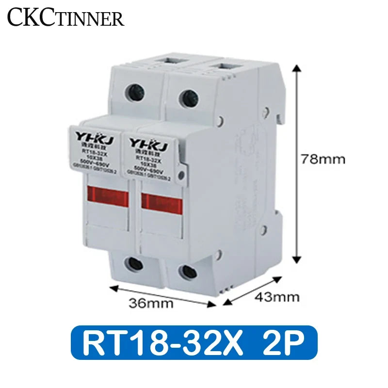 RT18-32X DIN Rail Fuse Holder 1P–4P 500V 10×38mm | CE Certified