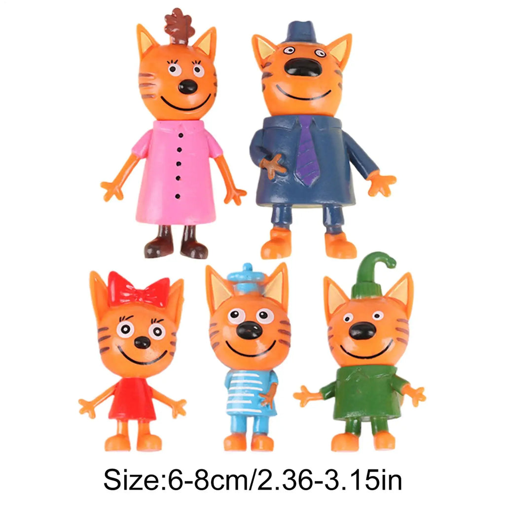 Cute Cat Family Figurines – 5pc Collectible Doll Ornament Set