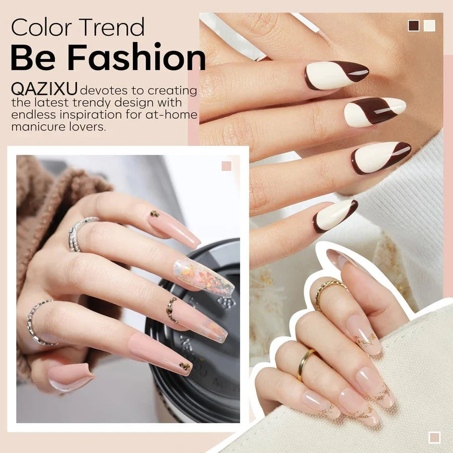 6-Piece Milk Tea Gel Nail Polish Set | UV/LED Soak-Off DIY Kit