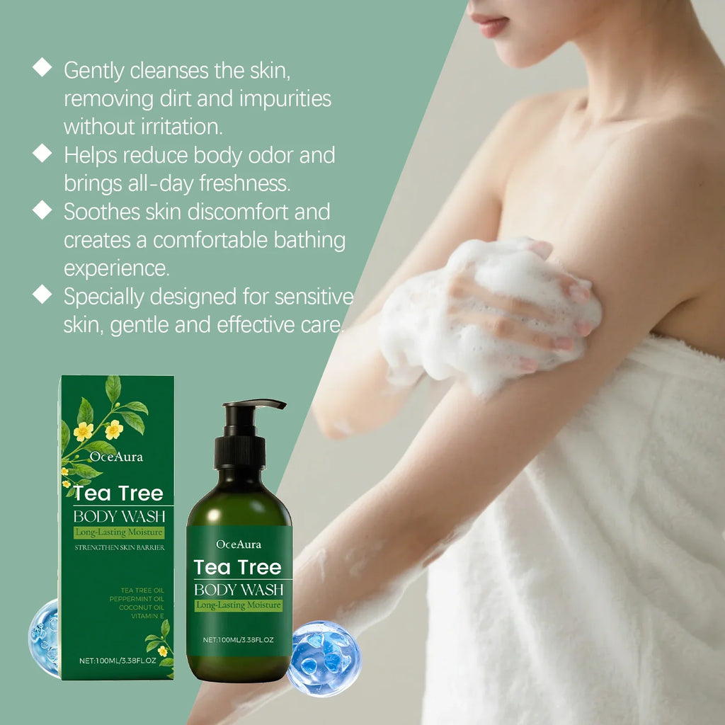Tea Tree Refreshing Shower Gel | Oil Control Body Wash 100ml