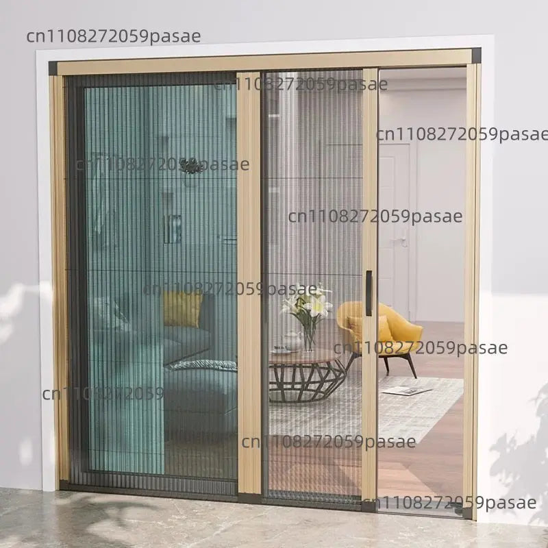 Trackless Retractable Pleated Mesh Screen Door | Custom Aluminium