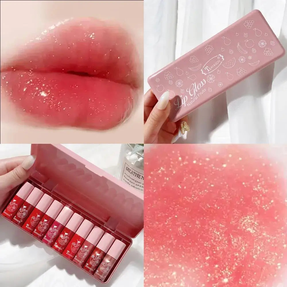 TEAYASON 10-Color Velvet Matte Lip Gloss Set – Waterproof