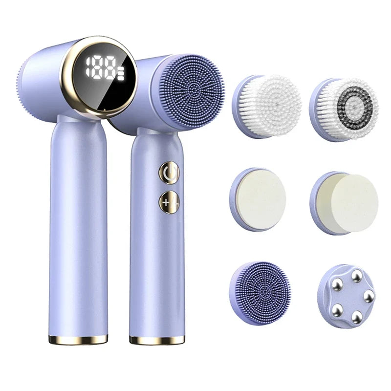 5-in-1 Electric Facial Cleansing Brush & Massage Device