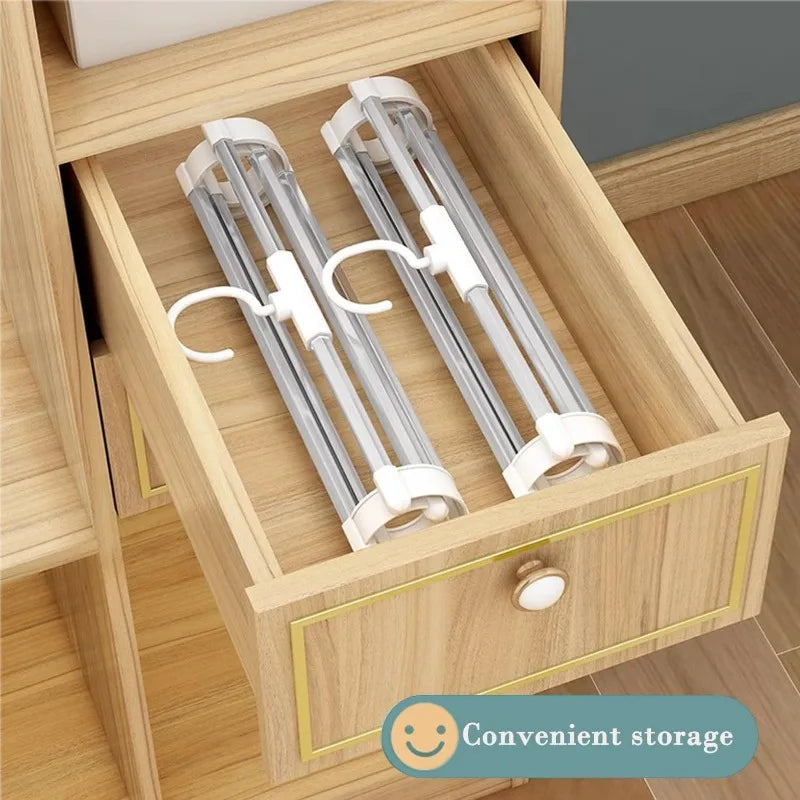 Foldable Pants Hanger Multi Layer Non Slip Clips Space Saving Closet