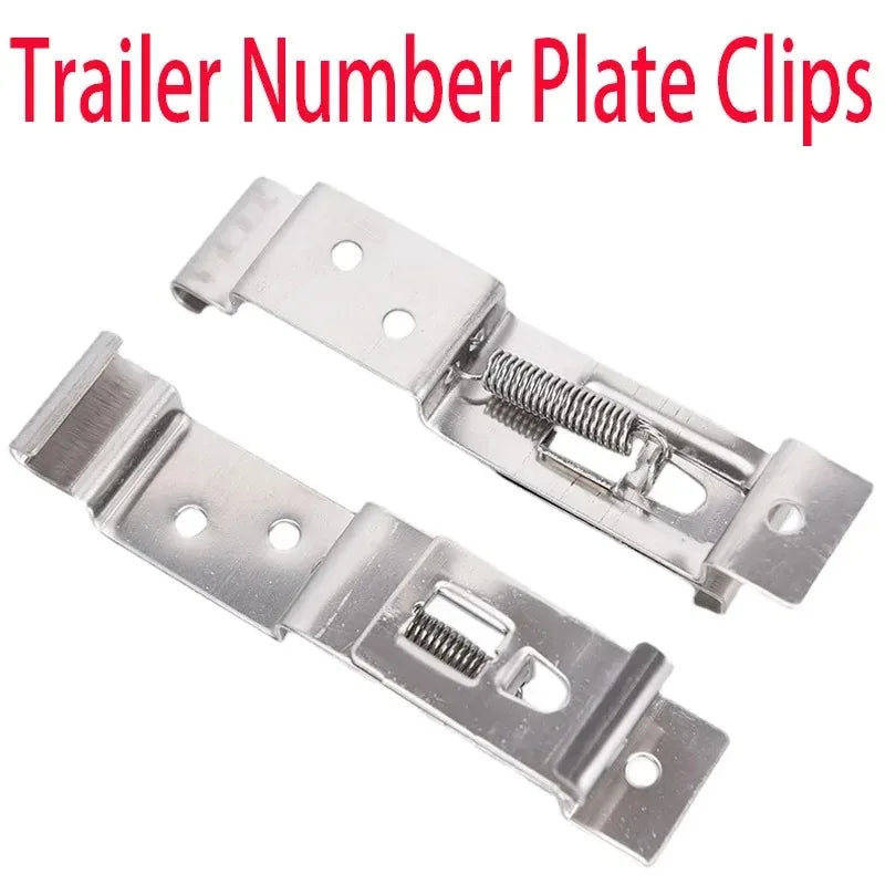 2-Pack Spring Loaded Stainless Steel License Plate Clips