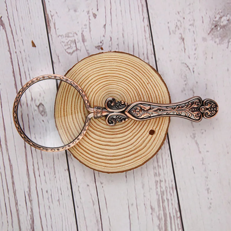 Vintage Metal Handle Reading Magnifying Glass Portable Handheld