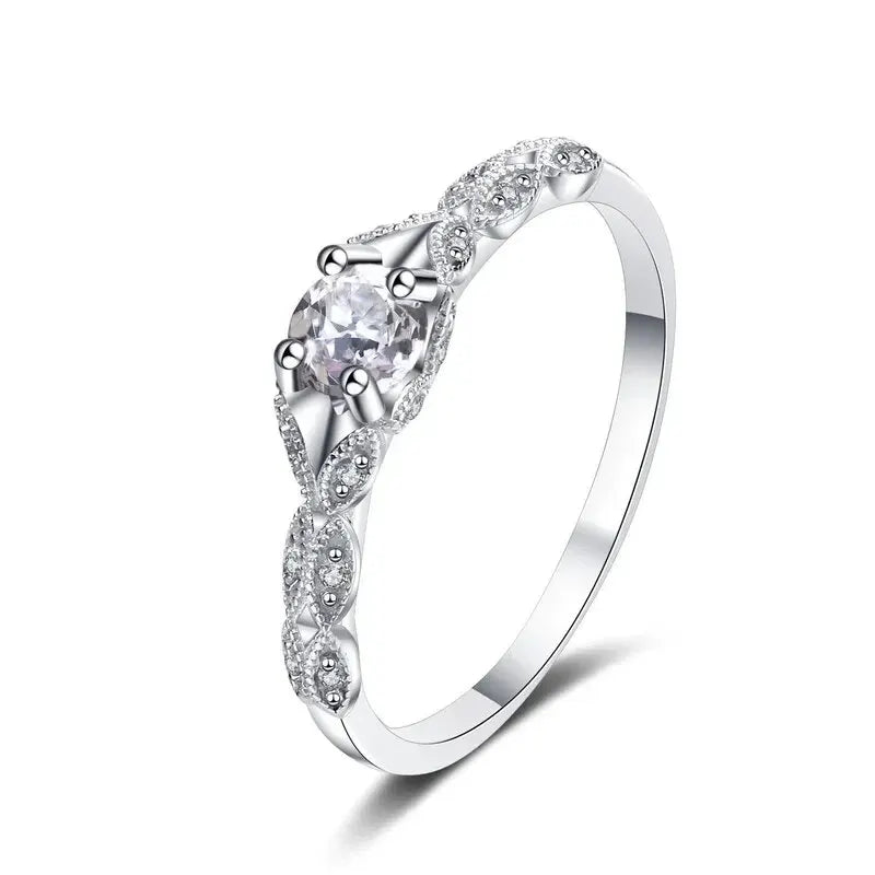 Women's Amethyst Zirconia Fashion Ring – Prong Set Gem