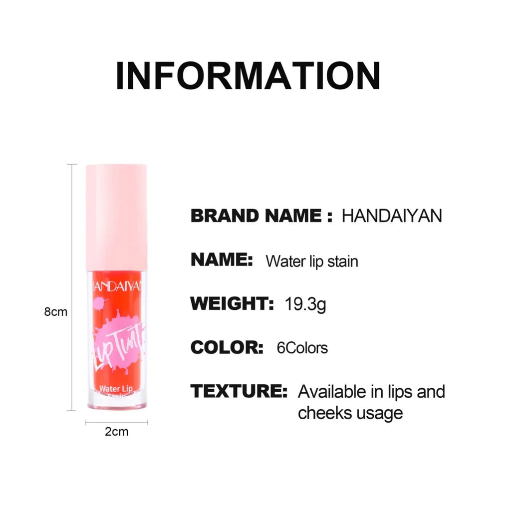 Handaiyan 6-Color Glossy Lip Stain & Cheek Tint | Long-Lasting