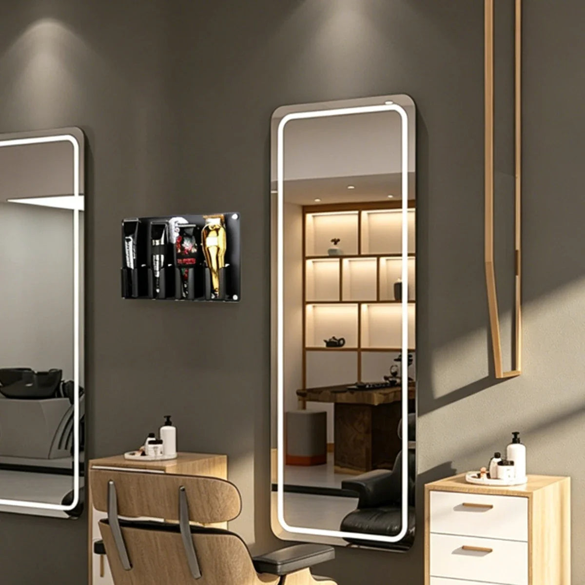 4-Slot Wall Mount Hair Clipper Holder | Rust-Proof Barber Rack