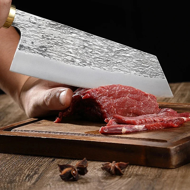 Professional Japanese Chef Knife | Hand-Forged Steel & Wood