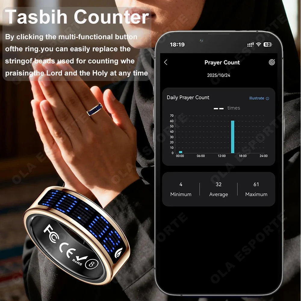 Ola Esporte Smart Ring | Heart Rate, SpO2 & Sleep Monitor
