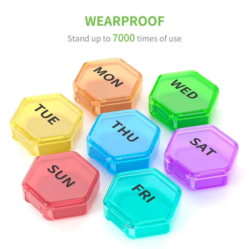 Weekly Pill Organizer 7 Day Small Box Portable Travel Container Daily