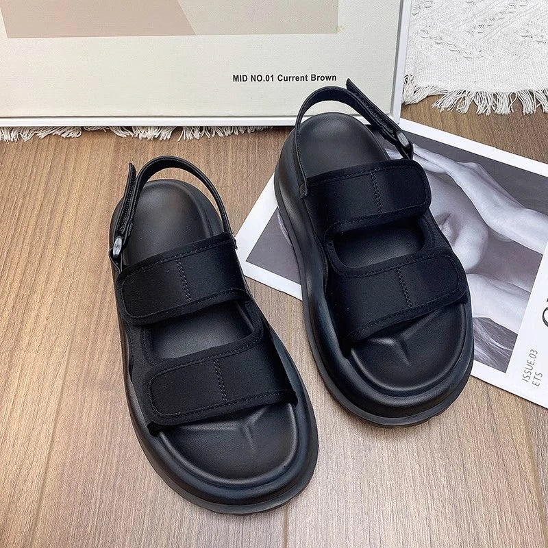Women's Platform Beach Sandals – Velcro Soft Sole Summer Slides