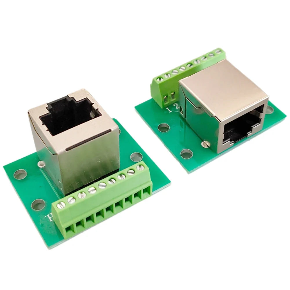RJ45 Female Pitch Terminal Adapter Board Ethernet Port KF128-9P Screw