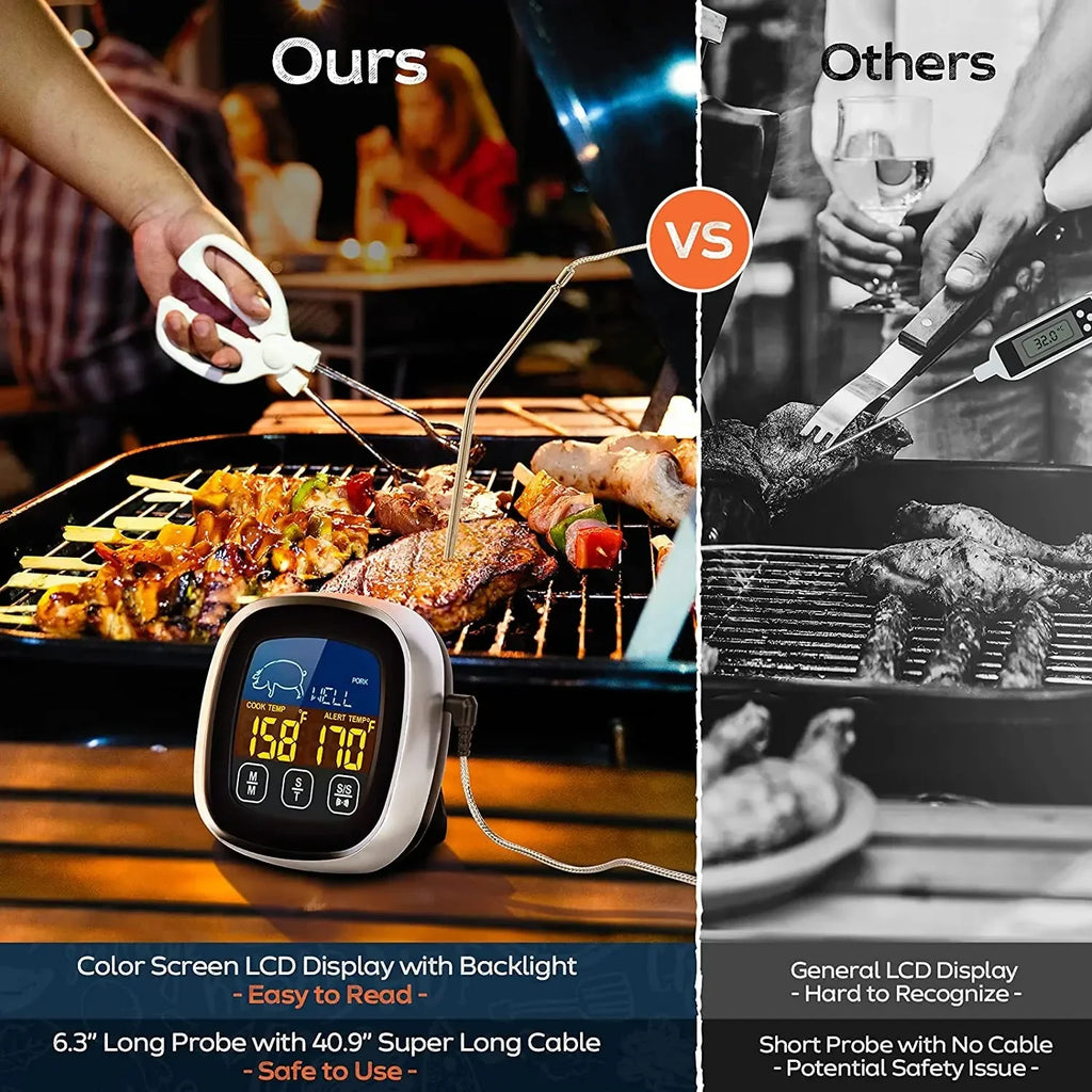 Digital Meat Thermometer – Instant Read Waterproof BBQ Probe