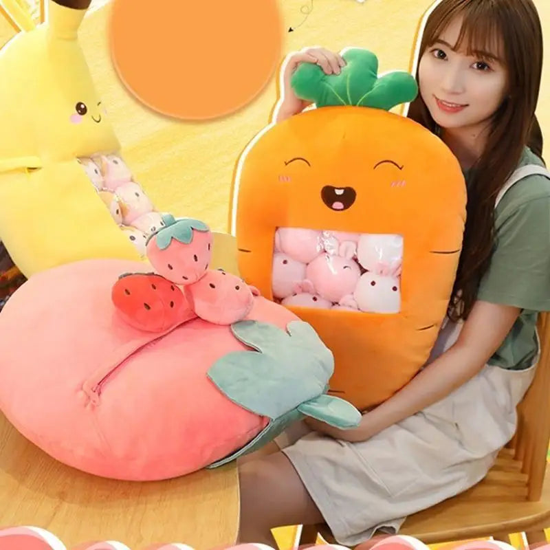 Stuffed Fruit Plush Toy | Strawberry Carrot Kids Gift Set