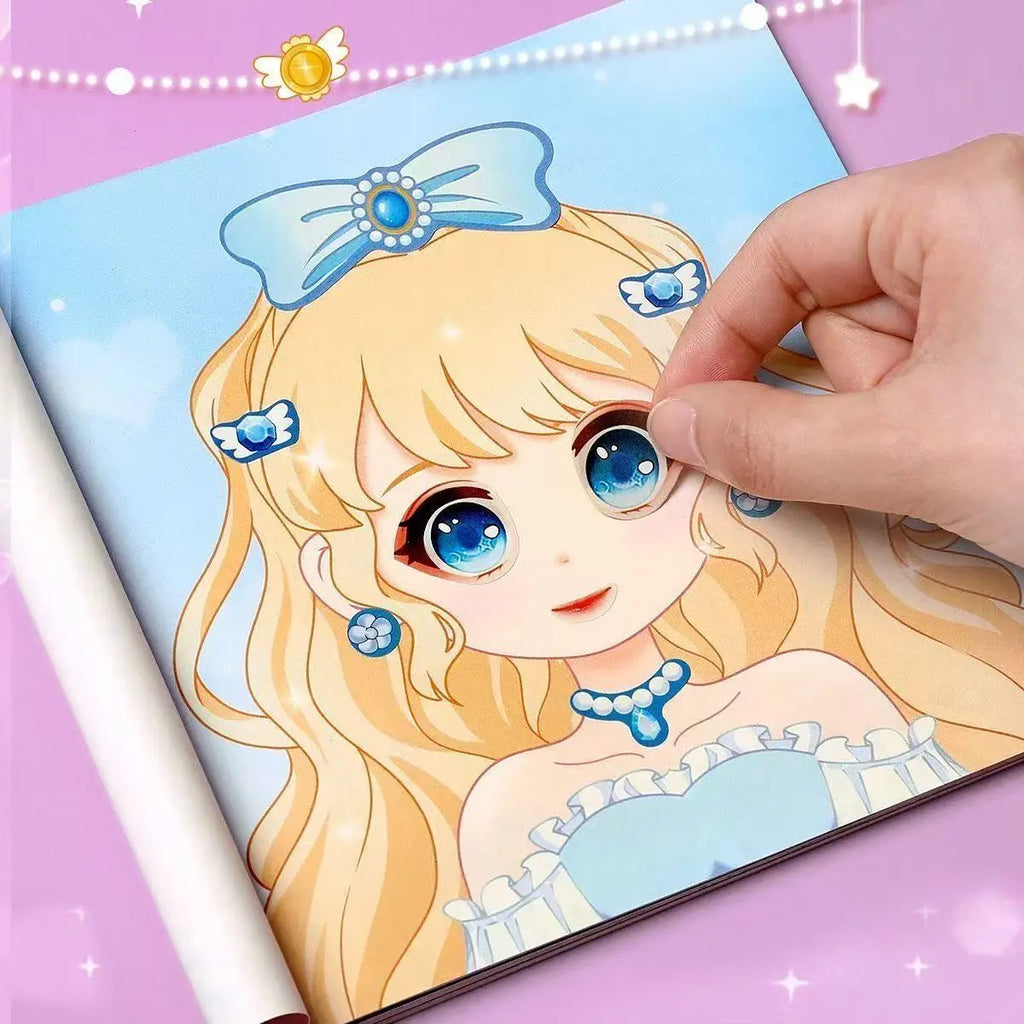 DIY Face Sticker Book Fashion Doll Design Dress-up Game Creative Fun