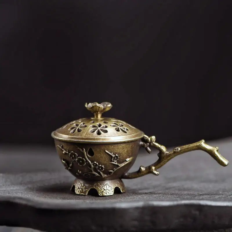 Vintage Plum Blossom Incense Holder | Zinc Alloy Burner