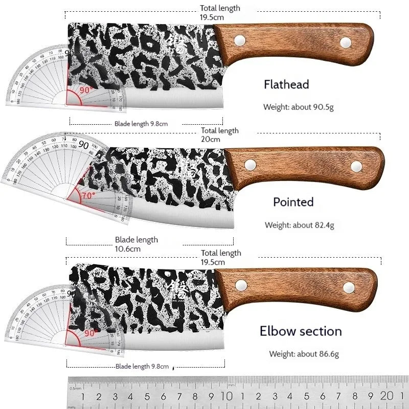 Mini 3-Piece Stainless Steel Kitchen Knife Set – Chef & Cleaver