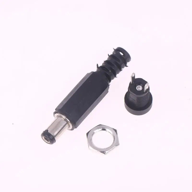 5.5x2.1mm DC Barrel Connector Pairs – Male Plug & Female Jack 5pk