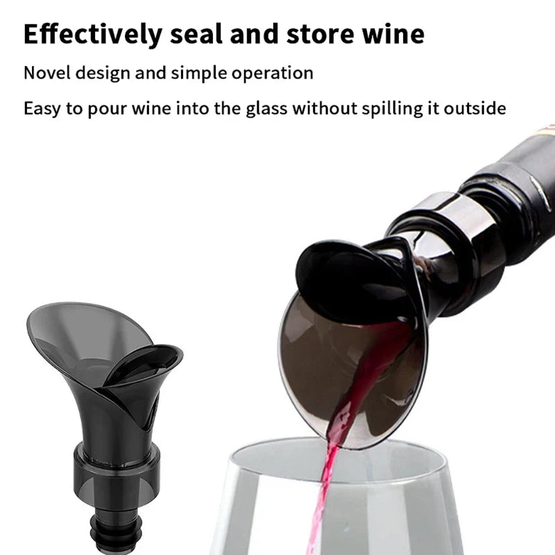 Petal Shaped Wine Dispenser Red Vacuum Fresh-keeping Stopper 2-in-1