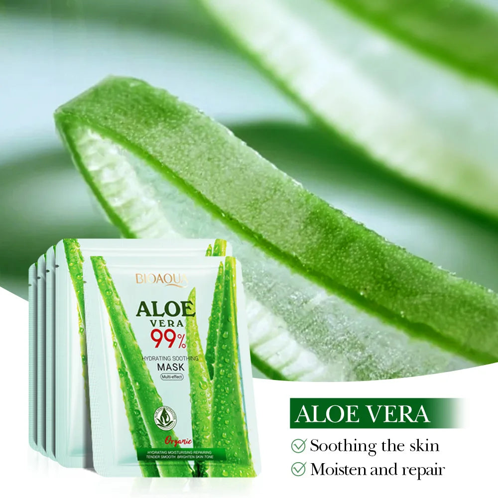 BIOAQUA Aloe Vera Facial Masks – Hydrating & Brightening 5/10pk