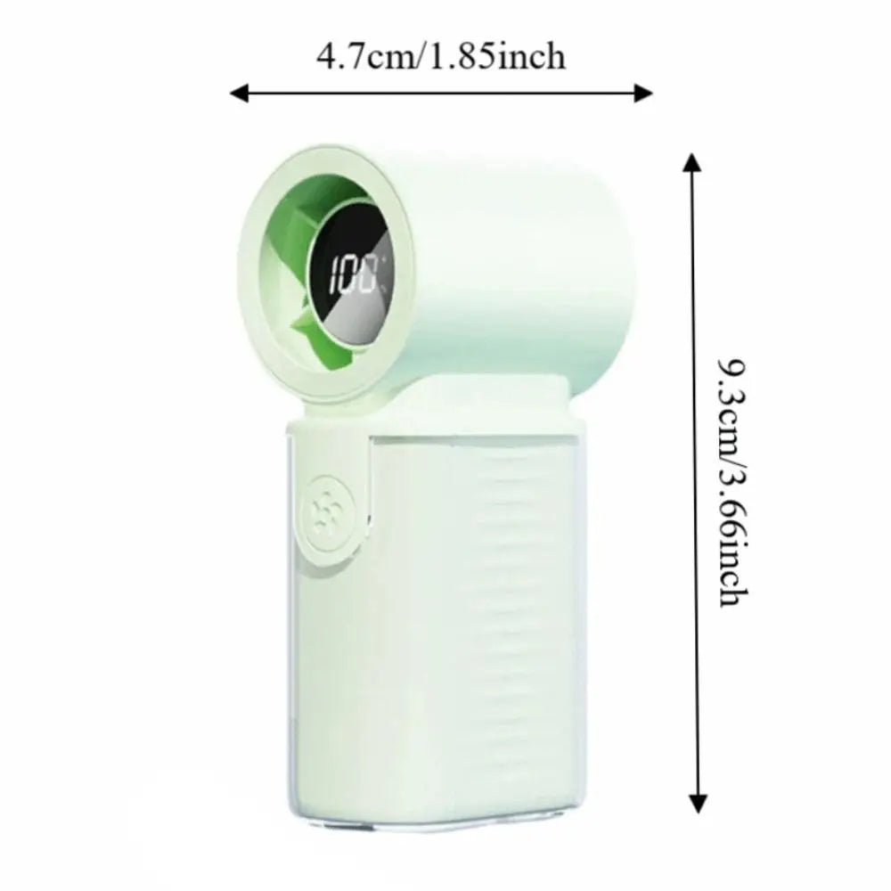 Mini Handheld Fan 3000mAh USB Rechargeable 5-Speed LED Display