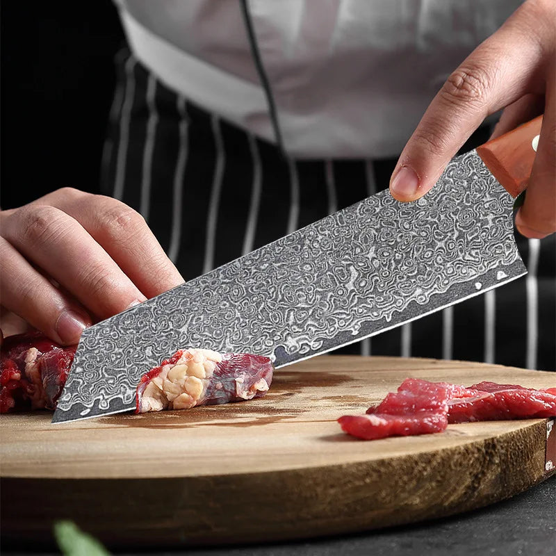 Damascus Steel Kiritsuke Chef Knife – Full Tang Kitchen Knife
