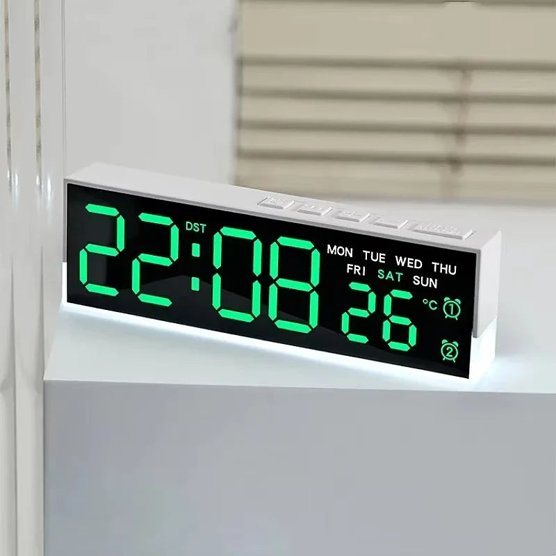 LED Digital Alarm Clock with Mood Light, Temp & Dual Alarm