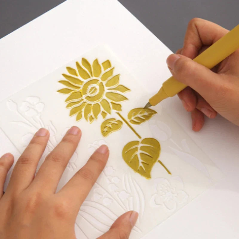 Floral Painting Templates Children Flower Leaf Butterfly DIY Drawing