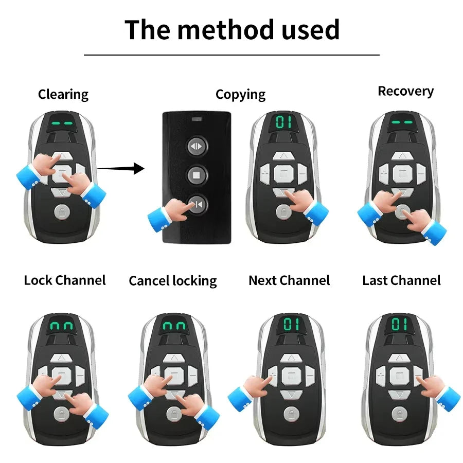 20-Channel Universal Garage Door Remote Duplicator 300–915MHz