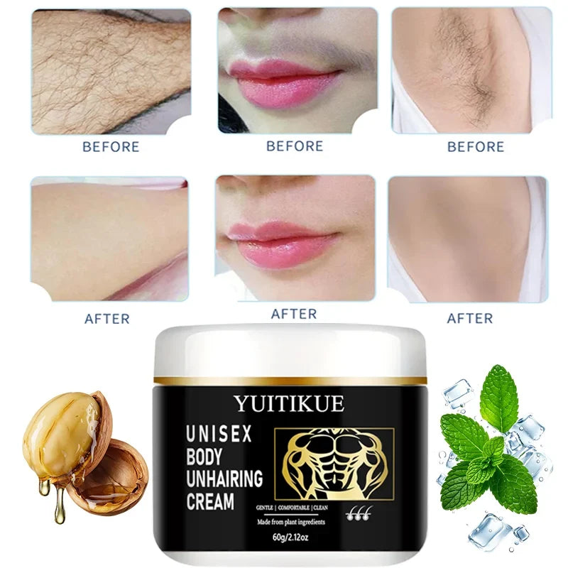 YUITIKUE Unisex Hair Removal Cream – Plant-Based 60g