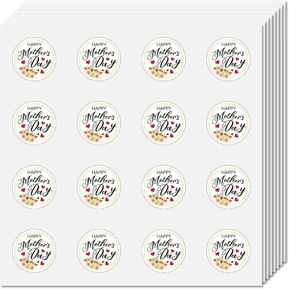 128PCS Waterproof Round Dot Kawaii Cartoon Stickers – 8 Sheets