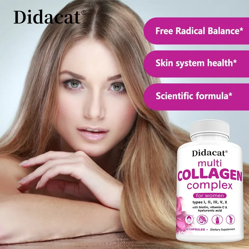 Multi-Collagen Complex Capsules – 5 Types + Hyaluronic Acid