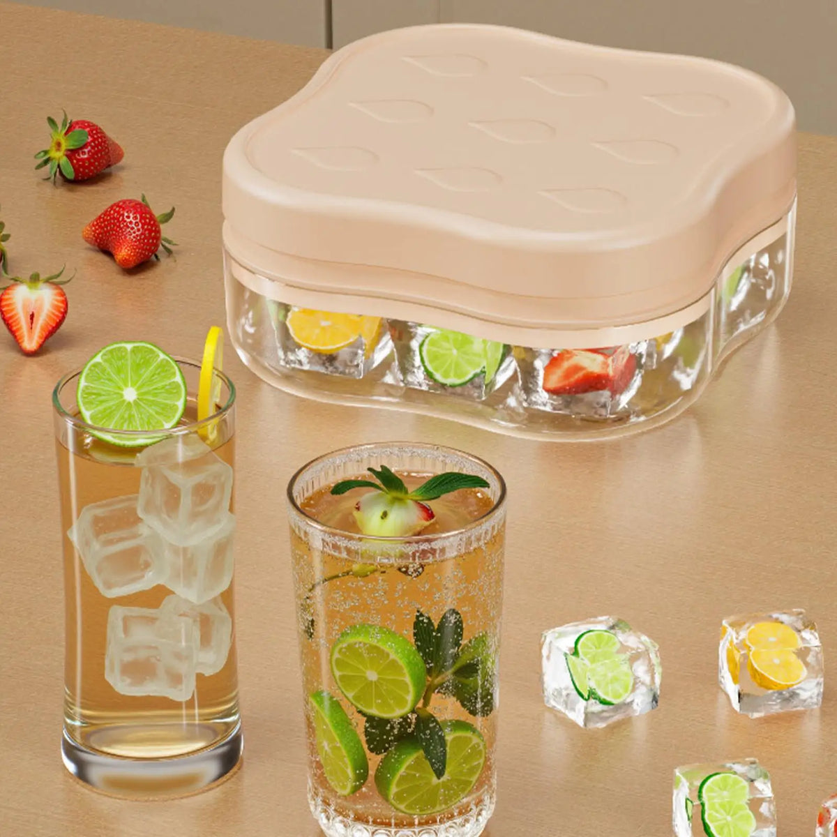 9-Grid Ice Cube Tray with Lid | Food-Grade Freezer Mold