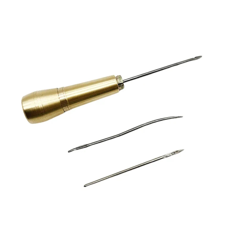 Copper Handle Sewing Awl Stitcher Shoe Repair Tool DIY Canvas Leather
