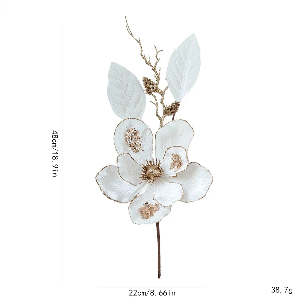 Simulation Christmas Flower Centrepiece | Sequin Faux Holiday Bloom