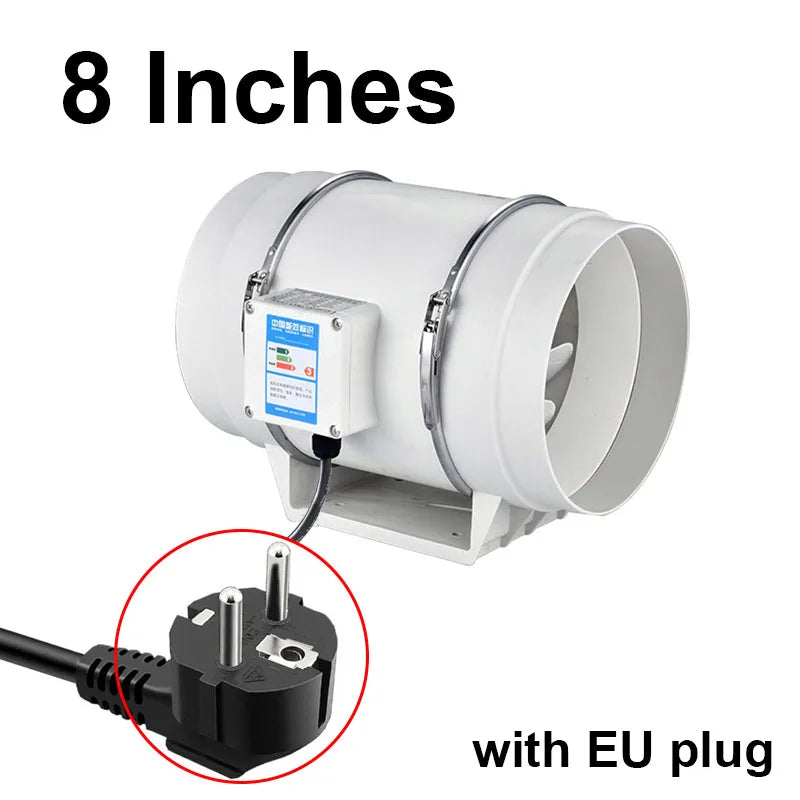 8-Inch 220V Inline Duct Fan – Silent Kitchen & Bathroom Exhaust
