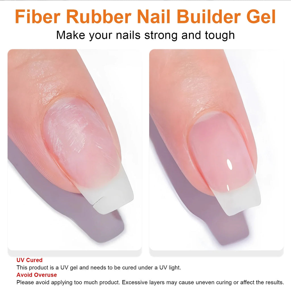 TWOING Fiber Rubber Base Gel Broken Nail Repaired Fiberglass Clear