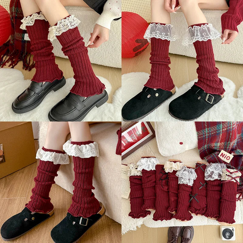 Women's Lace Calf Socks | Lolita Korean Ballet JK Style