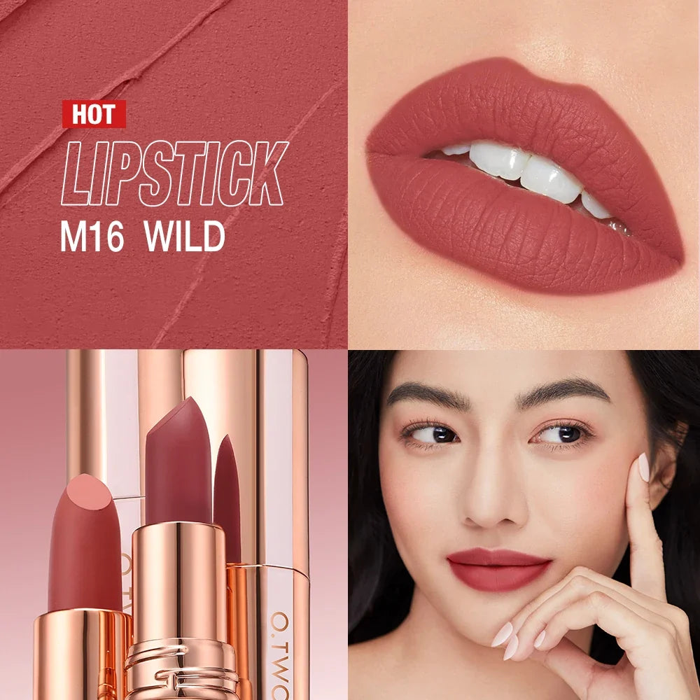 O.TWO.O Matte Velvet Lipstick – Waterproof Long-Lasting Lip Tint