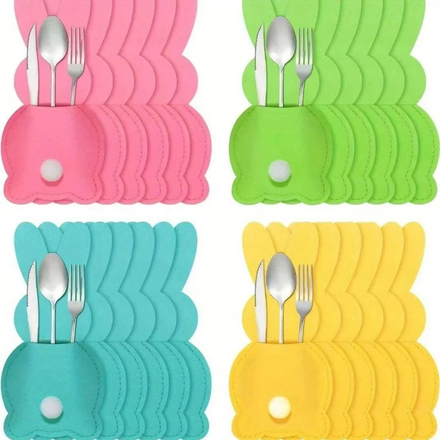 Easter Bunny Felt Cutlery Bags – Table Decoration 8/16 Pc Set