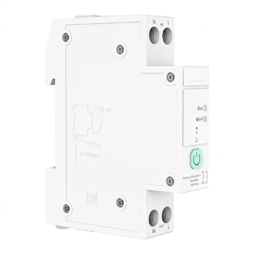 Zigbee 3.0 Smart Rail Switch 32A – Energy Monitoring & Automation