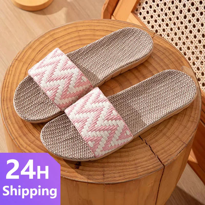 Women's Linen Flip-Flop Slippers | Breathable Summer Sandals