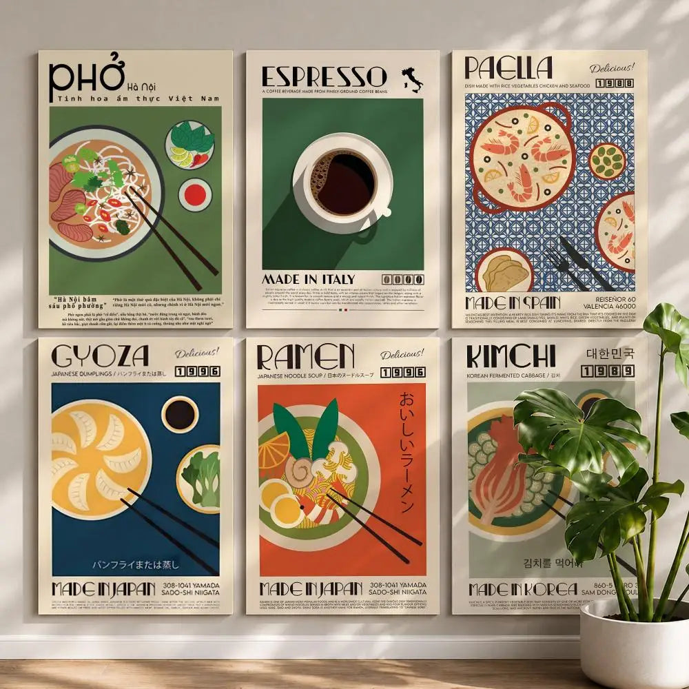 Korean Traditional Food Wall Poster – HD Self-Adhesive & Waterproof