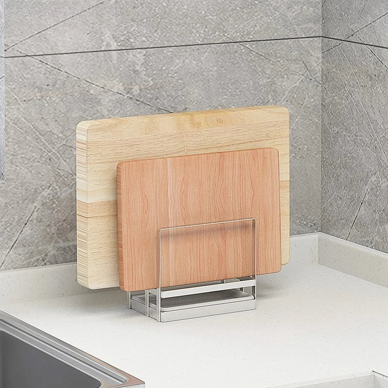 304 Stainless Steel Cutting Board & Pot Lid Rack with Drip Tray