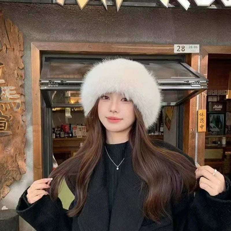 Women's Faux Fox Fur Winter Hat | Warm Windproof Russian Cap