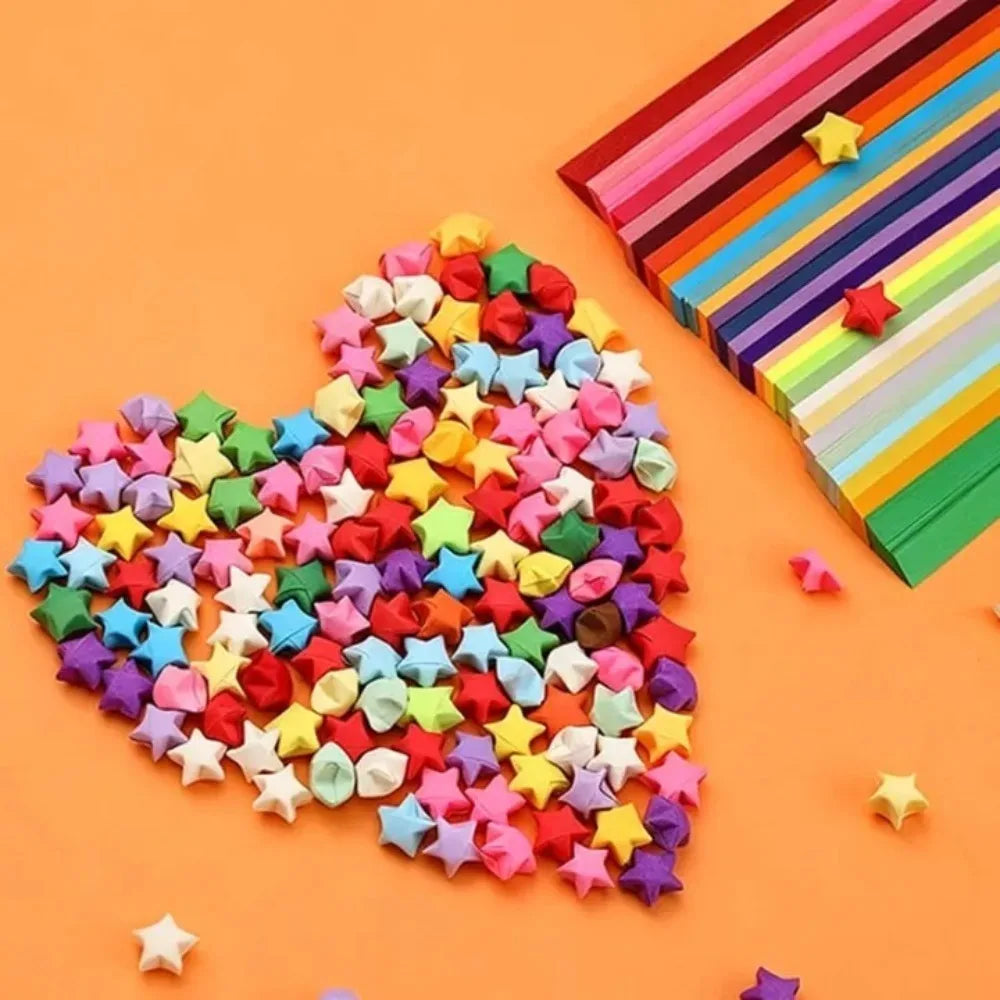 540 Pcs Lucky Star Origami Paper Strips | 27 Colors DIY Craft