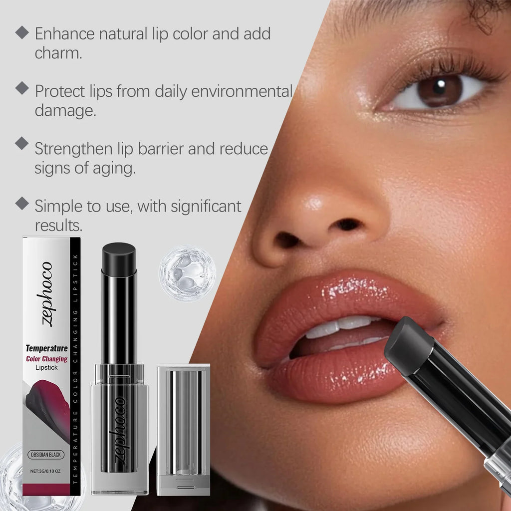 Obsidian Thermochromic Lipstick – Moisturizing & Color-Changing