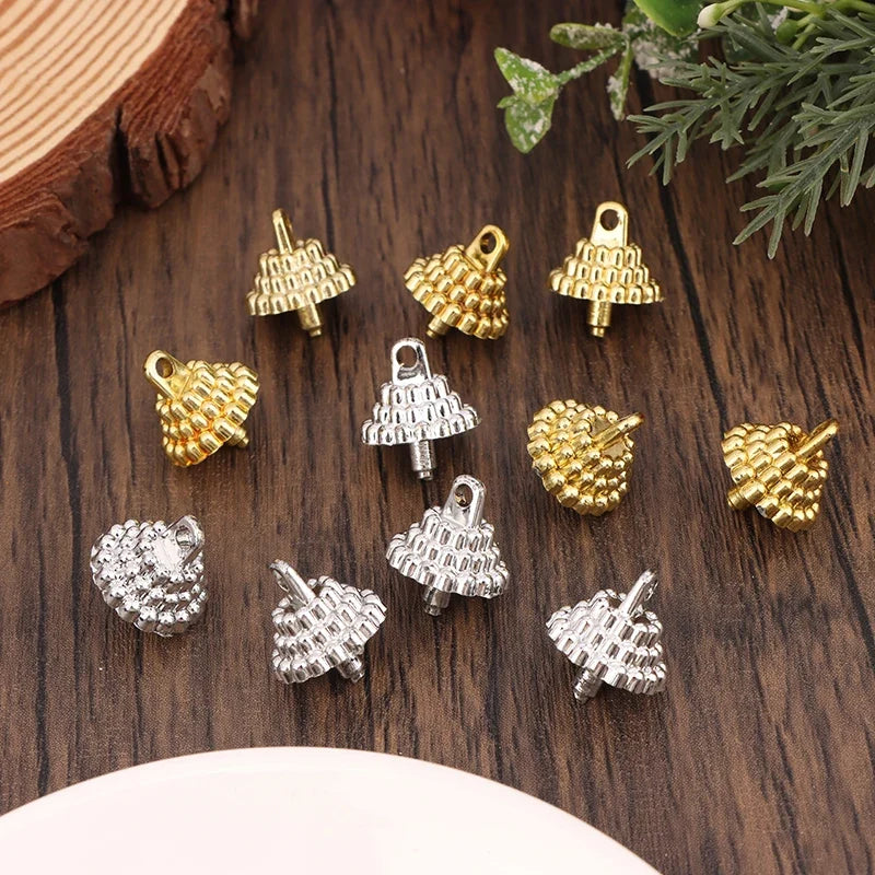 Christmas Ball Cap Pendant Holders – 50/100pcs Gold & Silver